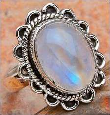 Sterling silver ring - RAINBOW MOONSTONE - Dreams Collection