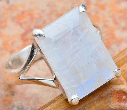 Sterling silver ring - RAINBOW MOONSTONE - Dreams Collection