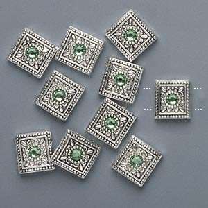 ERINITE Swarovski 2-strand SQUARE SLIDER 13mm x 12mm - sold individually