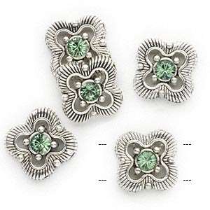 ERINITE Swarovski 2-strand FLOWER SLIDER 13mm x 13mm - sold individually