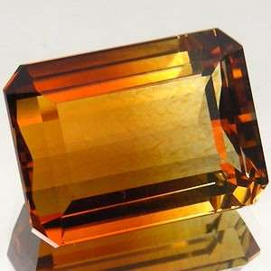 36.39 cts Bicolour CITRINE octagon oval facet (Brazil)