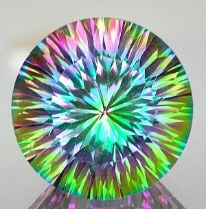 PRICE REDUCED! 9.50 cts 14mm MYSTIC TOPAZ concave round facet (Brazil)