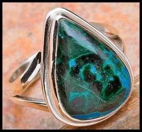 Sterling silver ring - MALACHITE IN CHRYSOCOLLA - Dreams Collection