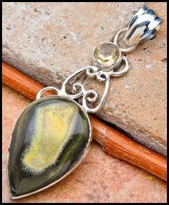 Sterling silver pendant - ECLIPSE STONE & CITRINE - Dreams Collection