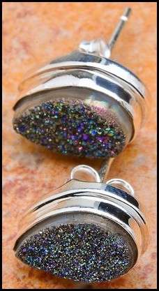 Sterling silver earrings - TITANIUM DRUZY - Dreams Collection