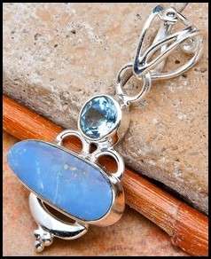 Sterling silver pendant - TOPAZ & OPAL - Dreams Collection