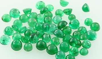 Natural 2.7mm to 3mm EMERALD round cabochons (Africa) - sold individually