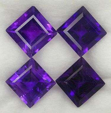 5mm Colour Change AMETHYST square princess facets (Uruguay) - sold individually