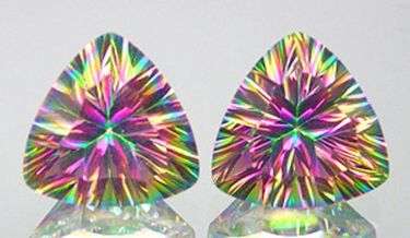 11mm Rainbow MYSTIC TOPAZ concave trillion facets (Brazil) - sold individually