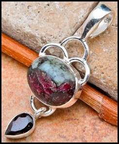 Sterling silver pendant - RUSSIAN EUDALITE & GARNET - Dreams Collection