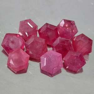 Natural RUBY fancy hexagon facets (Madagascar) - 3 pieces available