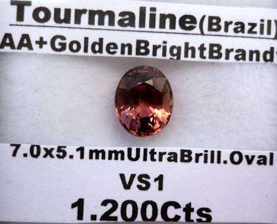 Natural 1.20 cts Peach Pink TOURMALINE oval facet (Brazil)