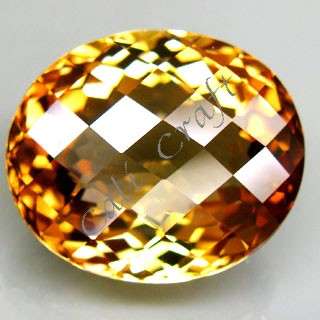 On Promotion! GISA CERTIFIED 20.42 cts Natural IMPERIAL TOPAZ checkerboard oval VVS facet (Brazil)