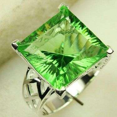 Sterling silver ring - GREEN ENVY TOPAZ