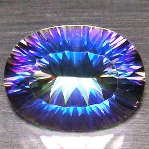 16.80 cts RAINBOW MYSTIC TOPAZ concave oval facet (Brazil)