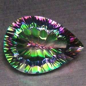 8.47 cts RAINBOW MYSTIC TOPAZ concave pear facet (Brazil)