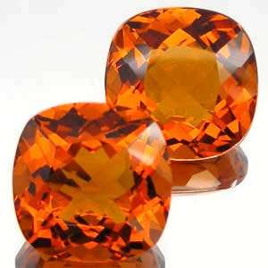 39.30 cts MADEIRA CITRINE cushion facets (Brazil) - sold individually