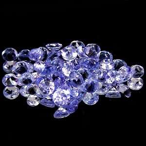 100% Natural TANZANITES 2.3mm to 2.5mm round facets (Tanzania, Africa) - 3.37 cts set of 53 gems!