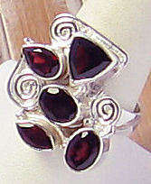** FREE SHIPPING ** Sterling silver ring - GARNET