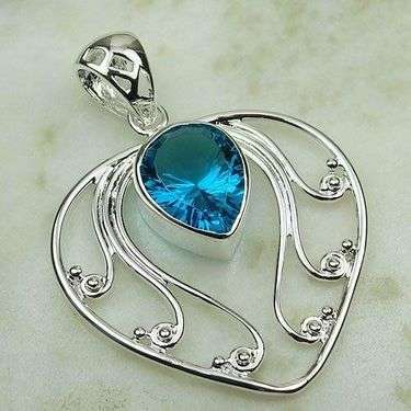 ** FREE SHIPPING ** Sterling silver pendant - TOPAZ