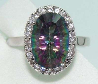** FREE SHIPPING ** Sterling silver ring - MYSTIC TOPAZ & TOPAZ