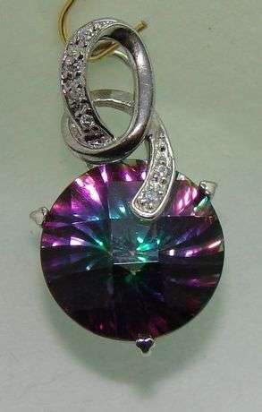 ** FREE SHIPPING ** Sterling silver pendant - MYSTIC TOPAZ