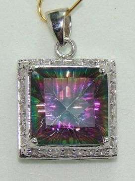 ** FREE SHIPPING ** Sterling silver pendant - MYSTIC TOPAZ