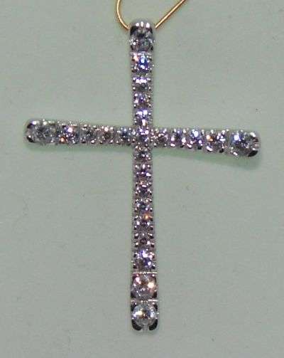 Sterling silver pendant - CREATED DIAMONDS