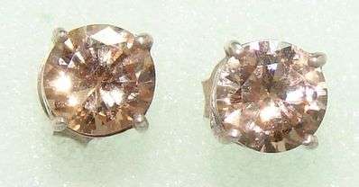 Sterling silver earrings - CHAMPAGNE TOPAZ (CZ)