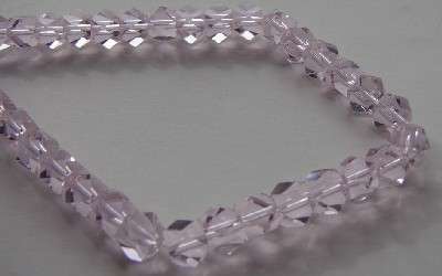 6mm Light Pink GLASS HEX BEADS (AAA grade) - sold per bead