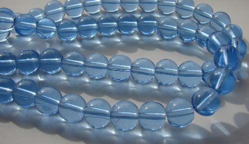 10mm Blue round GLASS beads (A grade) - sold per bead