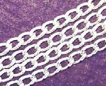 CHAIN "CURB" single link 5x3mm Silver plated - sold per 1m length