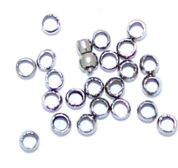 2mm metal / nickel round CRIMP beads - sold per pack of 1000