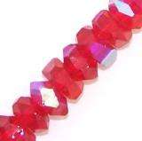 5.5mm x 3mm Red AB - FIRE POLISHED RONDELLES - sold per bead