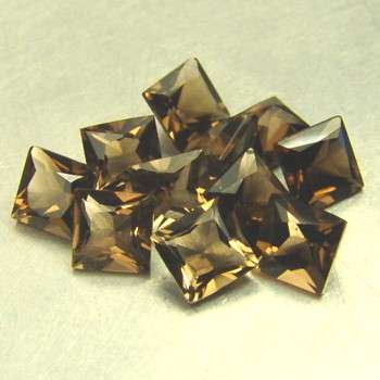 SMOKY QUARTZ princess square cut 6mm x 6mm