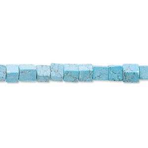 SALE ** Natural TURQUOISE 4mm cube beads