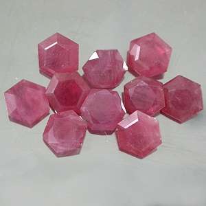 7mm NATURAL RUBY HEXAGON FACETS - STOCK CLEARANCE!