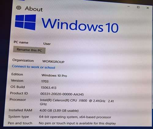 Demo NanoPC nT-iBT18, Intel @2.41Ghz, 4GB Ram, 500GB HDD, Inbuilt sound & Wireless Card.
