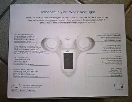 Ring Floodlight Camera ] Motion Activated HD Security Cam ] Two-Way Talk and Siren Alarm ]
