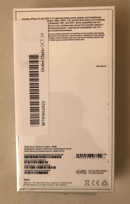 Apple Iphone 12 128GB Black, (BRAND NEW SEALED)