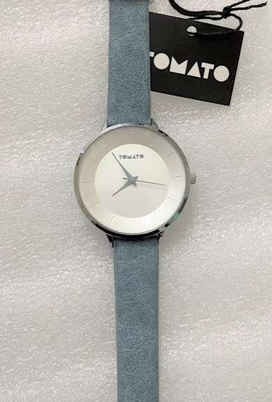 Tomato T53-3169 baby Blue Vegan Leather Ladies Timepiece With White Dial, Silver Case (NEW)
