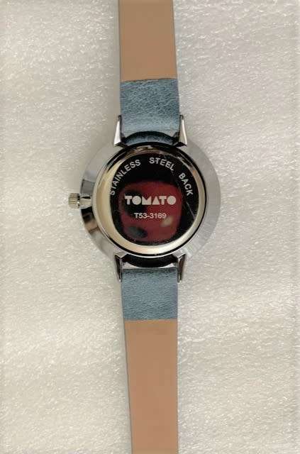 Tomato T53-3169 baby Blue Vegan Leather Ladies Timepiece With White Dial, Silver Case (NEW)