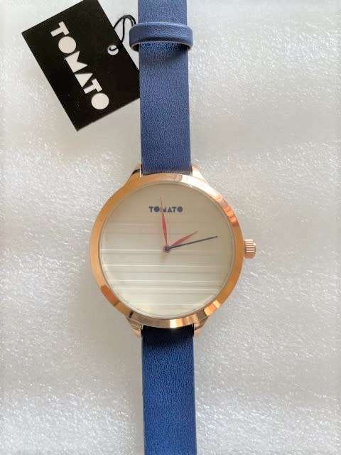 Tomato T75-3158 Tomato Ladies Rose Gold and Navy Strap Timepiece (NEW)