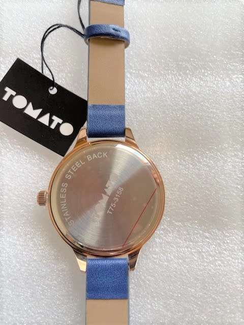 Tomato T75-3158 Tomato Ladies Rose Gold and Navy Strap Timepiece (NEW)