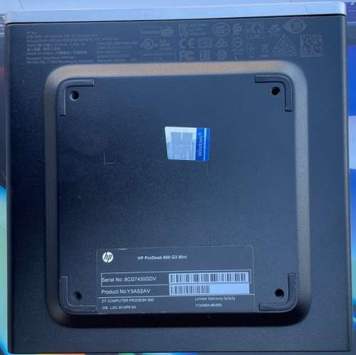 HP ProDesk 600 G3 Tiny Desktop, Core i3-6100T, CPU @3.20Ghz, 4GB Ram, 500GB HDD