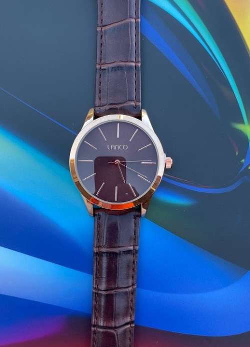 Lanco Gents Round Yellow Gold Plated Watch  (NEW)