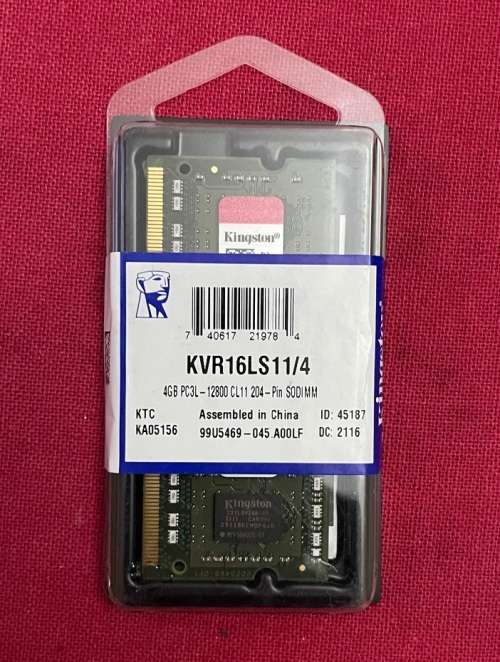 Kingston 4GB DDR3 PC3L - 12800 CL11 204-Pi SODIMM (LAPTOP RAM )
