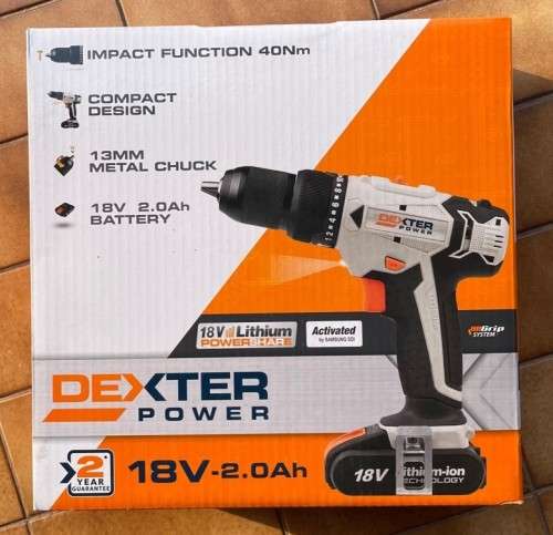 DEXTER POWER Impact Cordless Drill 18V