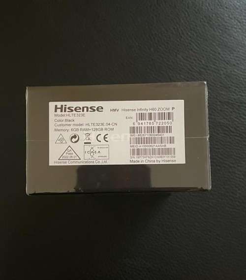 Hisense Infinity H60 Zoom  6GB + 128GB Single Sim- Black (Brand New Sealed)