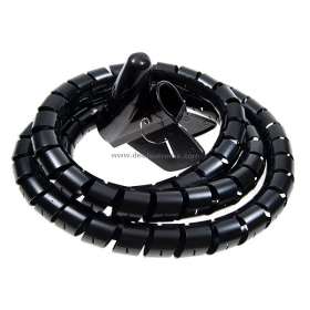 BLACK CABLE ZIP.( 1.5m) PUT ALL YOUR MESSY CORDS NEATLY IN ONE PLACE.